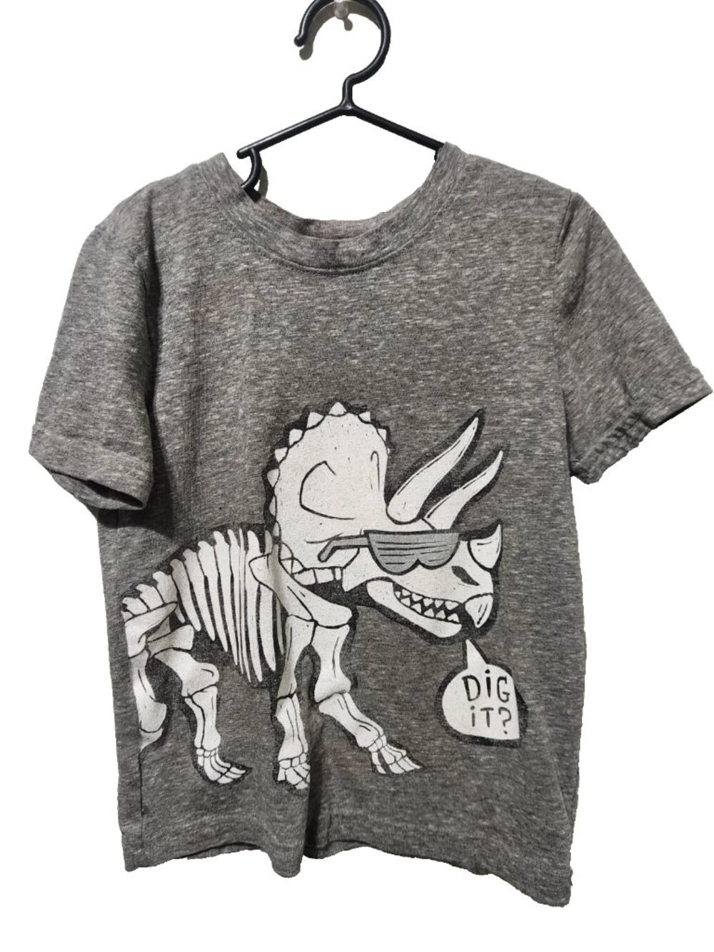 Jumping Beans Softest Tee Gray Dinosaur Graphic Print Size 4T Good Condition
